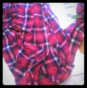 Angie flannel long sleeved top medium